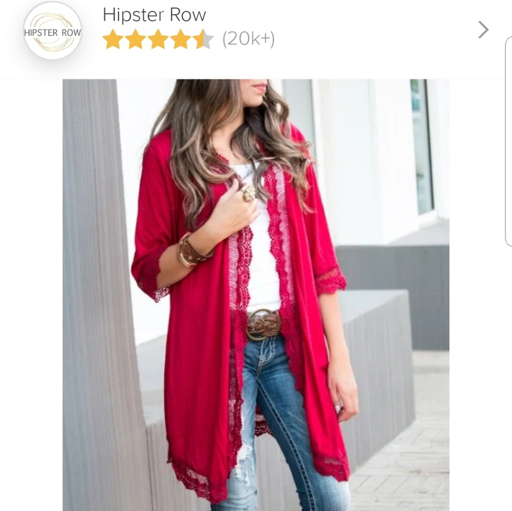 NWOT Lace Trim Cardigan